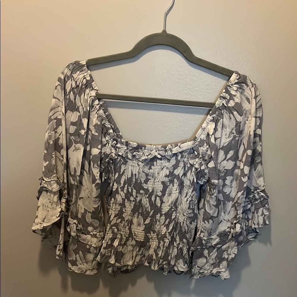Floral Gray Women's Top